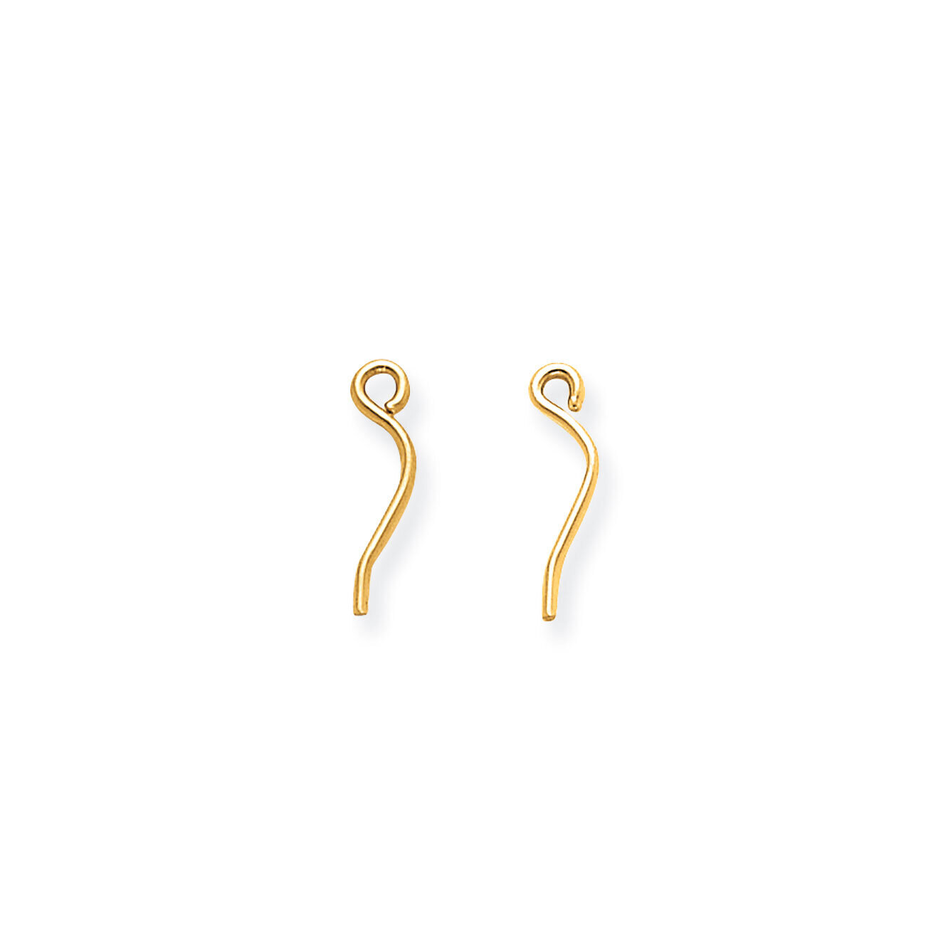 11mm Curved Earring Replacement Wire Component 14k Yellow Gold YG2720