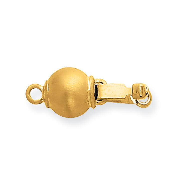 Round Satin Bead Pearl Clasp 14k Yellow Gold YG2816, MPN: YG2816,