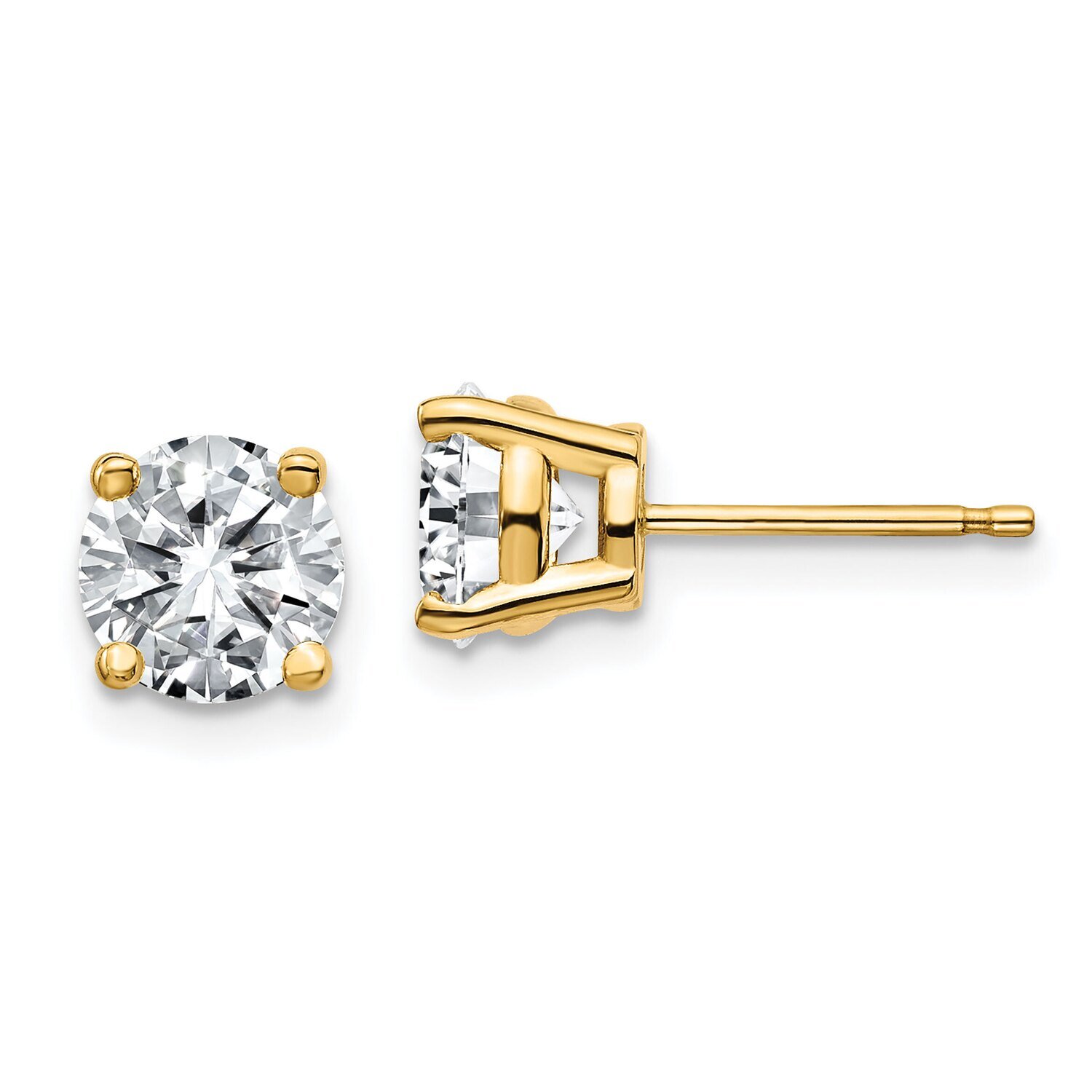 Round 4-Prong 1.00ct. Heavy Weight Post Earring Mounting 14k Yellow Gold YG324-10MT, MPN: YG324-10M…