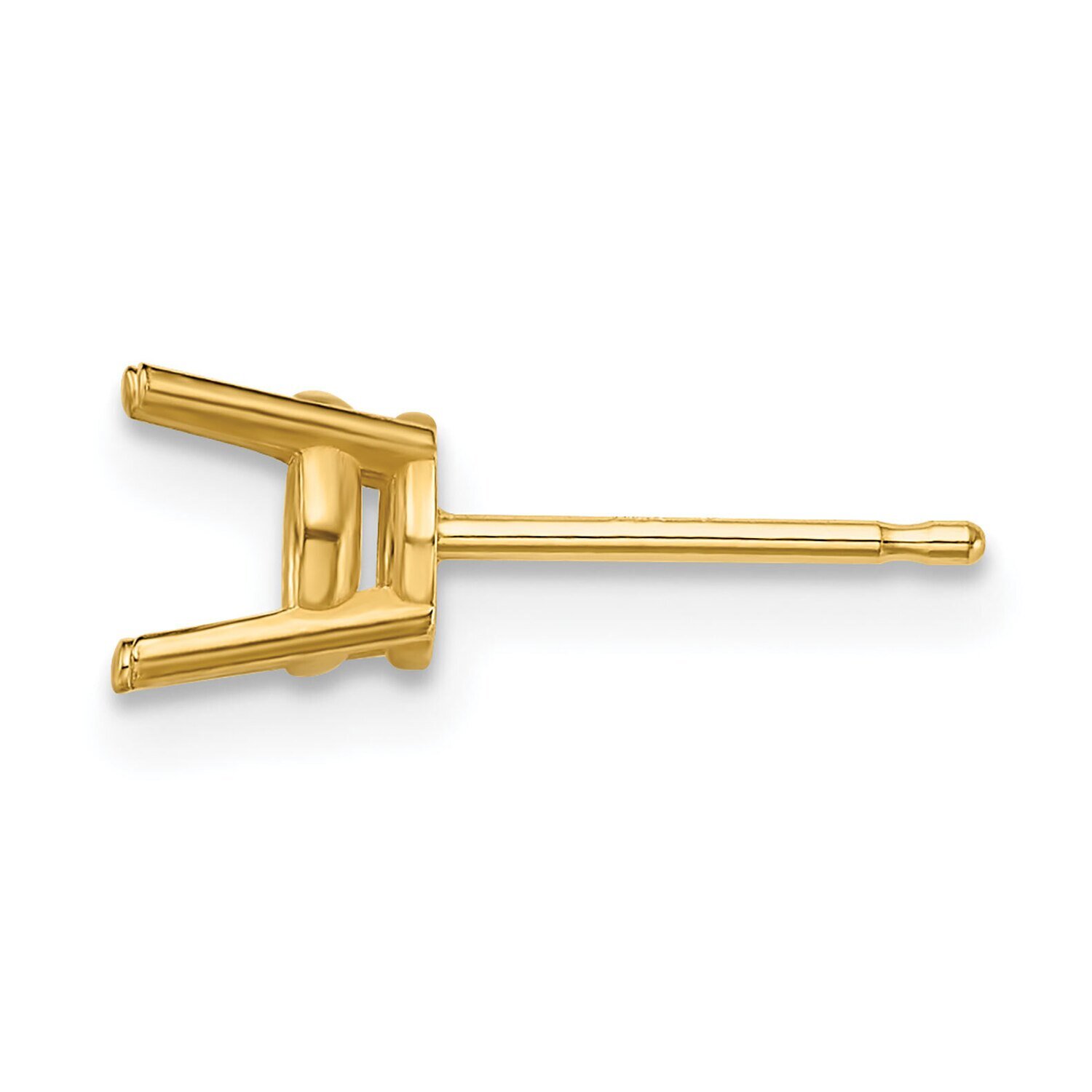 Round 4-Prong Medium Weight .06ct. Post Earring Mounting 14k Yellow Gold YG326, MPN: YG326,