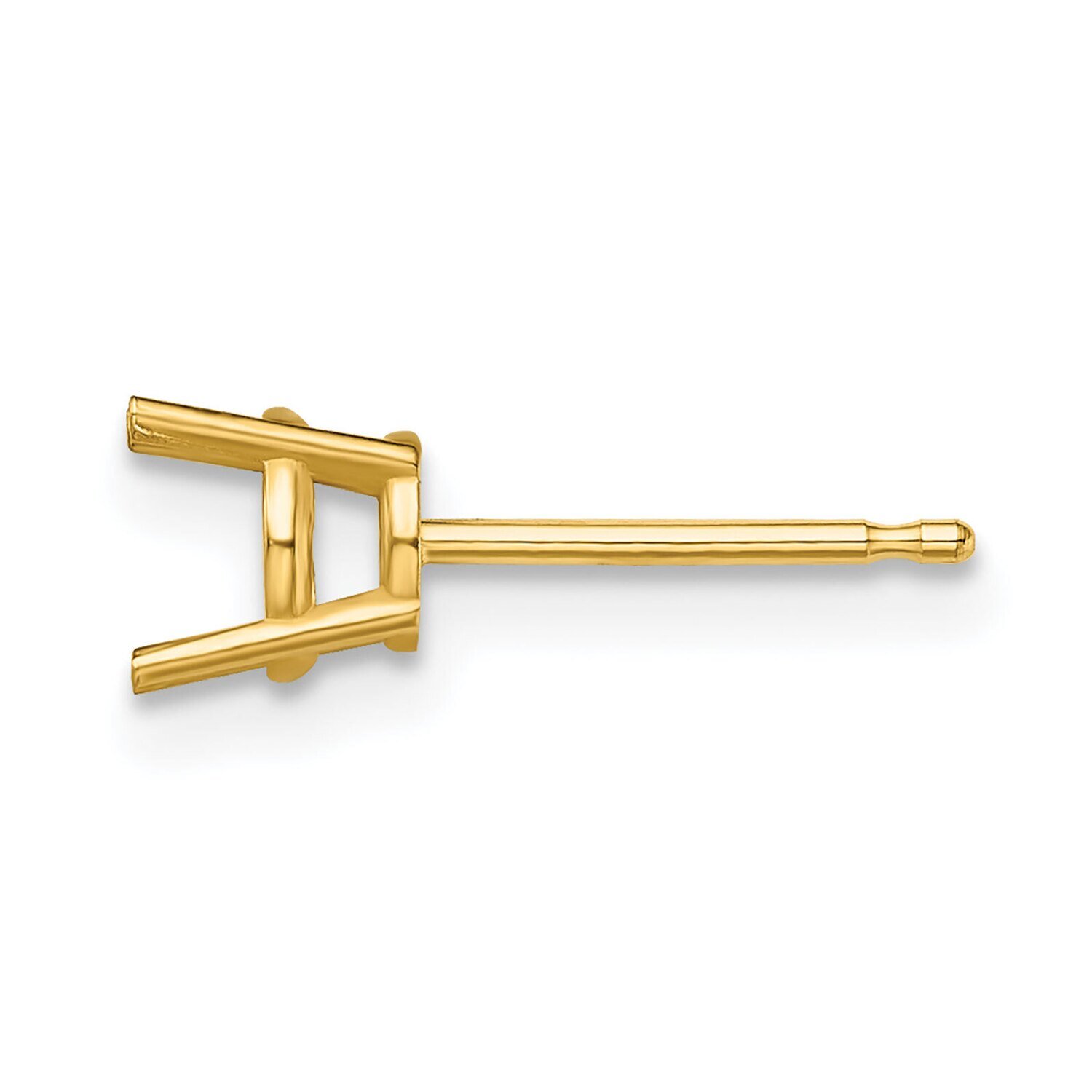 Round 4-Prong .07ct. Lightweight Post Earring Mounting 14k Yellow Gold YG328, MPN: YG328,