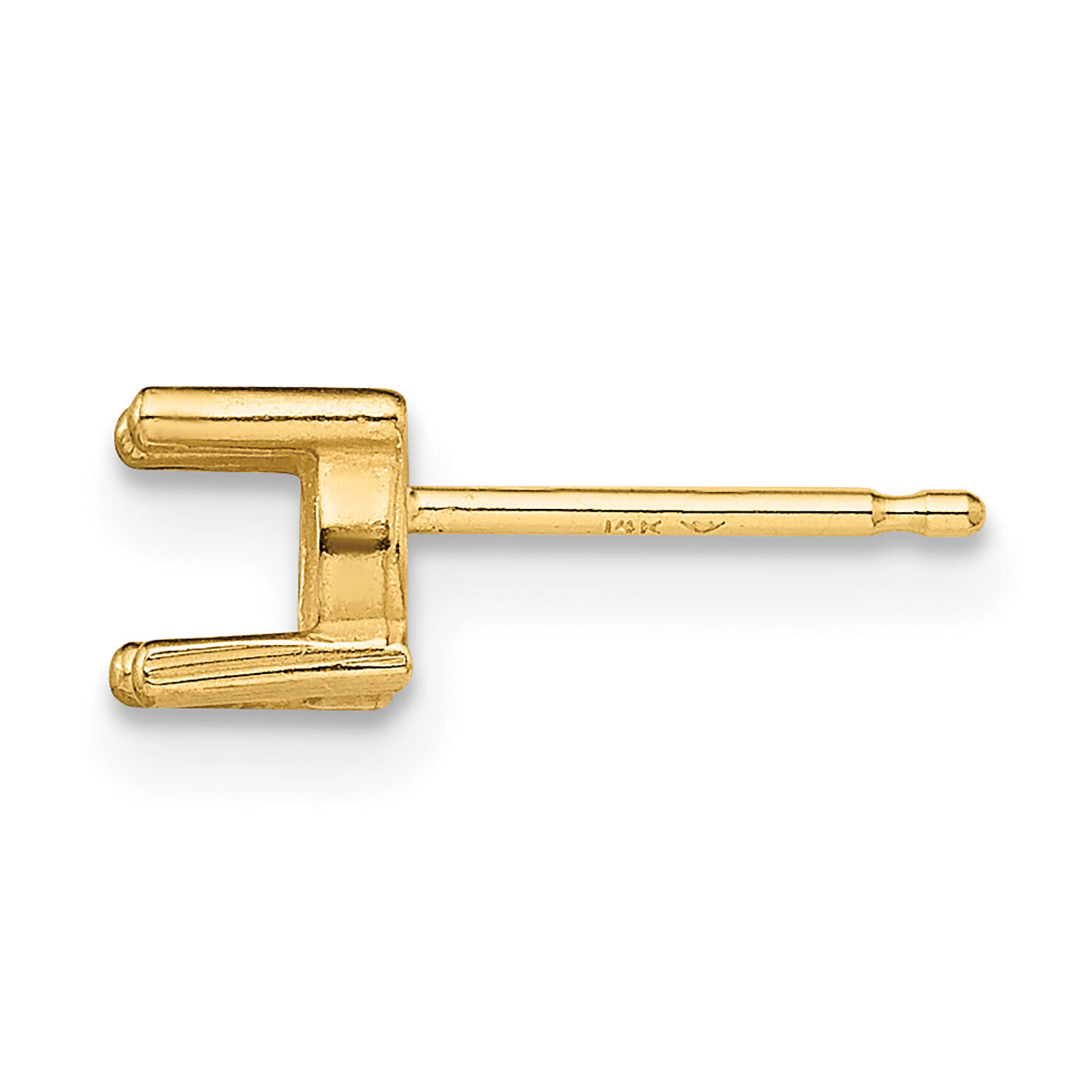 Round 4-Prong .10ct. Single Gallery Post Earring Mounting 14k Yellow Gold YG337, MPN: YG337,