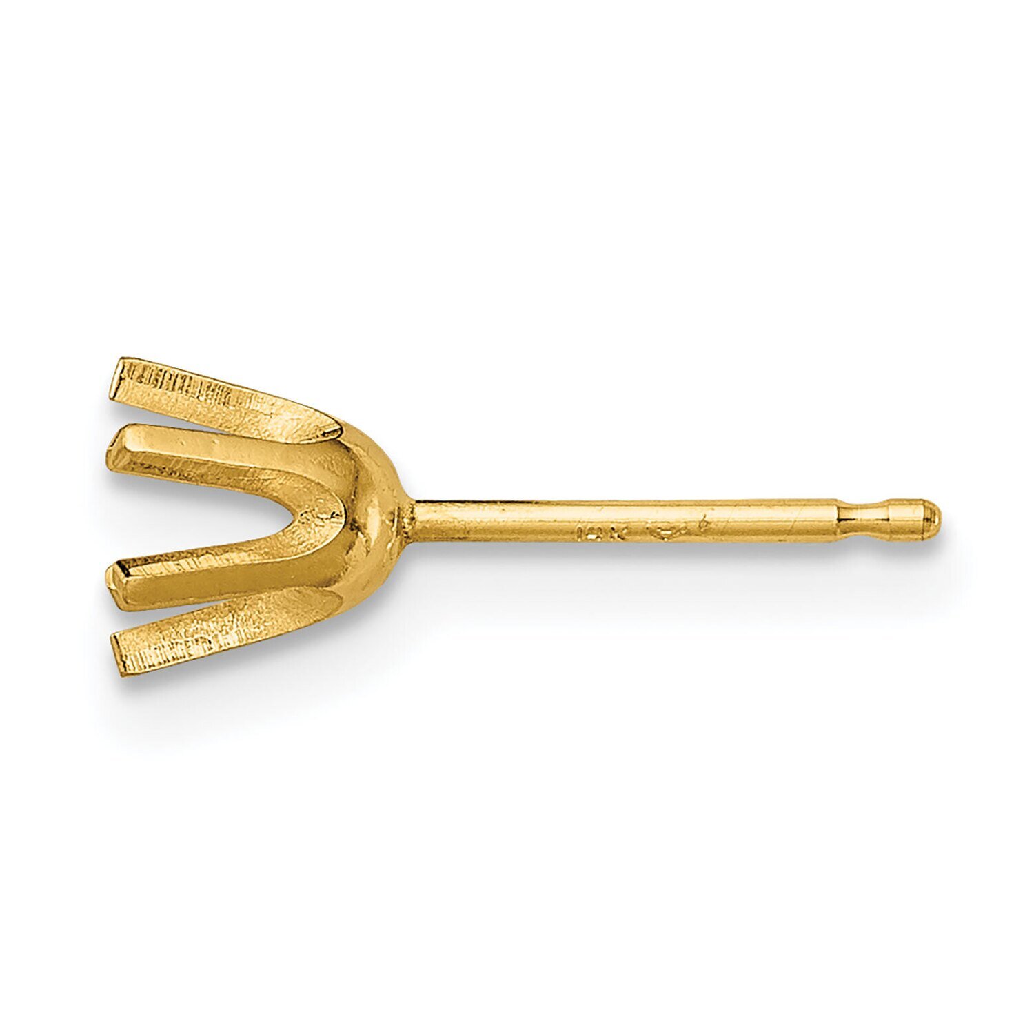 Round 6-Prong .05ct. Medium Weight Post Earring Mounting 14k Yellow Gold YG340, MPN: YG340,