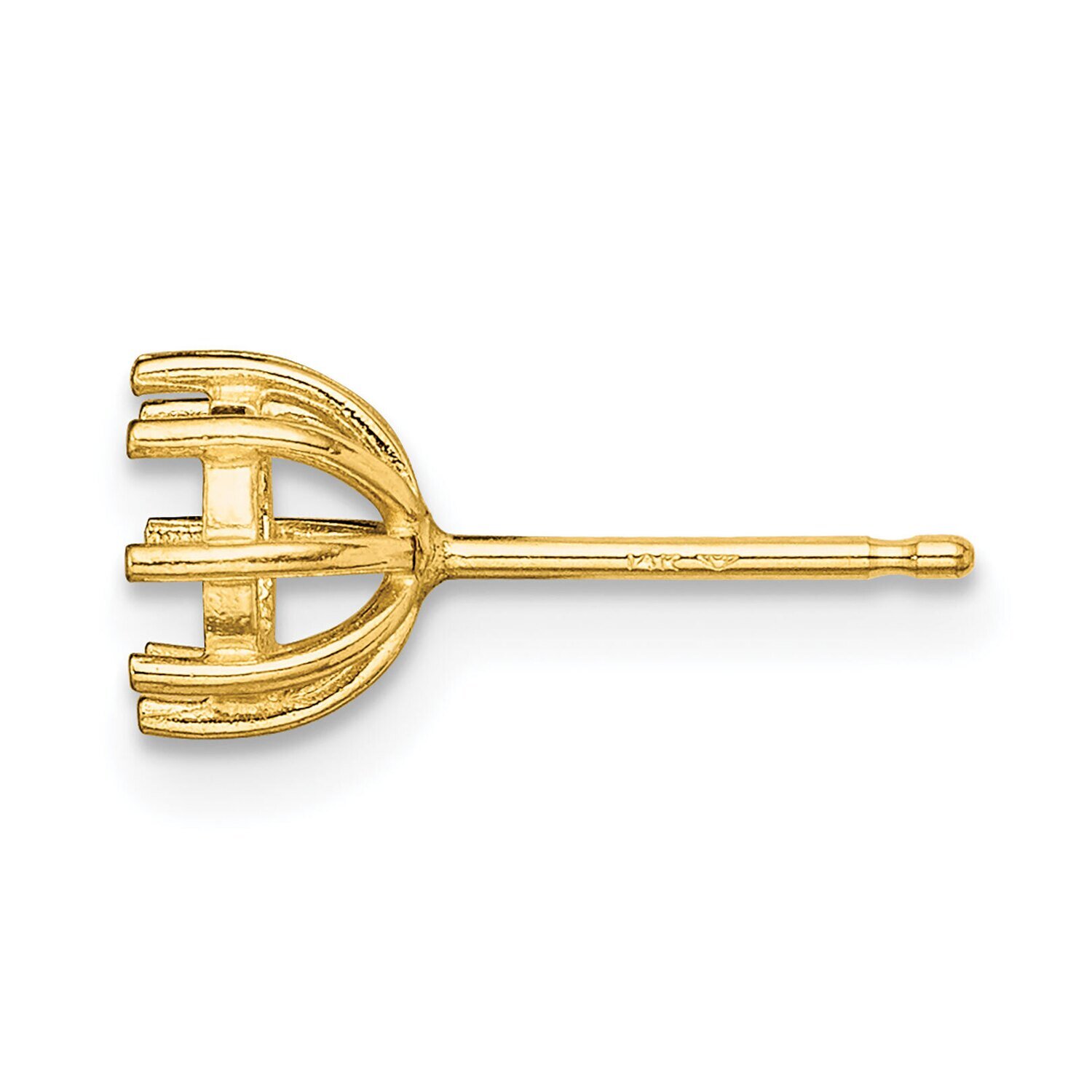 Round 8-Prong .15ct. Post Earring Mounting 14k Yellow Gold YG346, MPN: YG346,