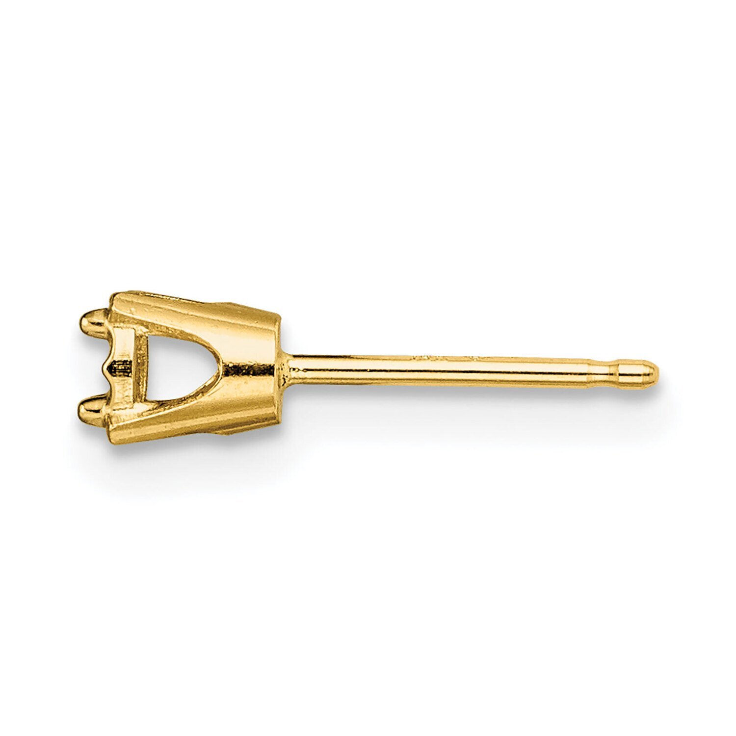 Round 4-Prong 0.005ct. Illusion Post Earring Mounting 14k Yellow Gold YG347