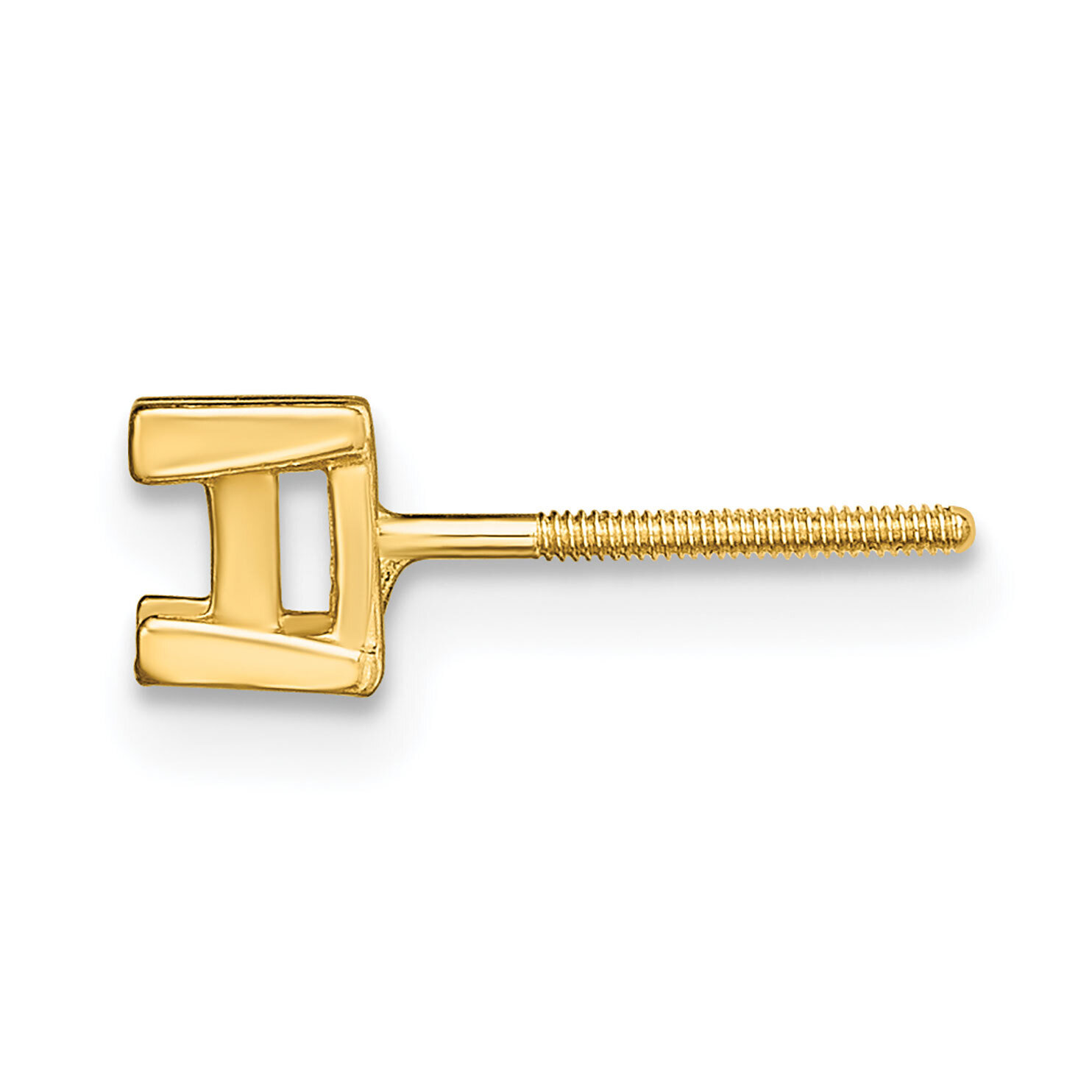 Princess .05ct. V-End Threaded Back Post Earring Mounting 14k Yellow Gold YG368, MPN: YG368,