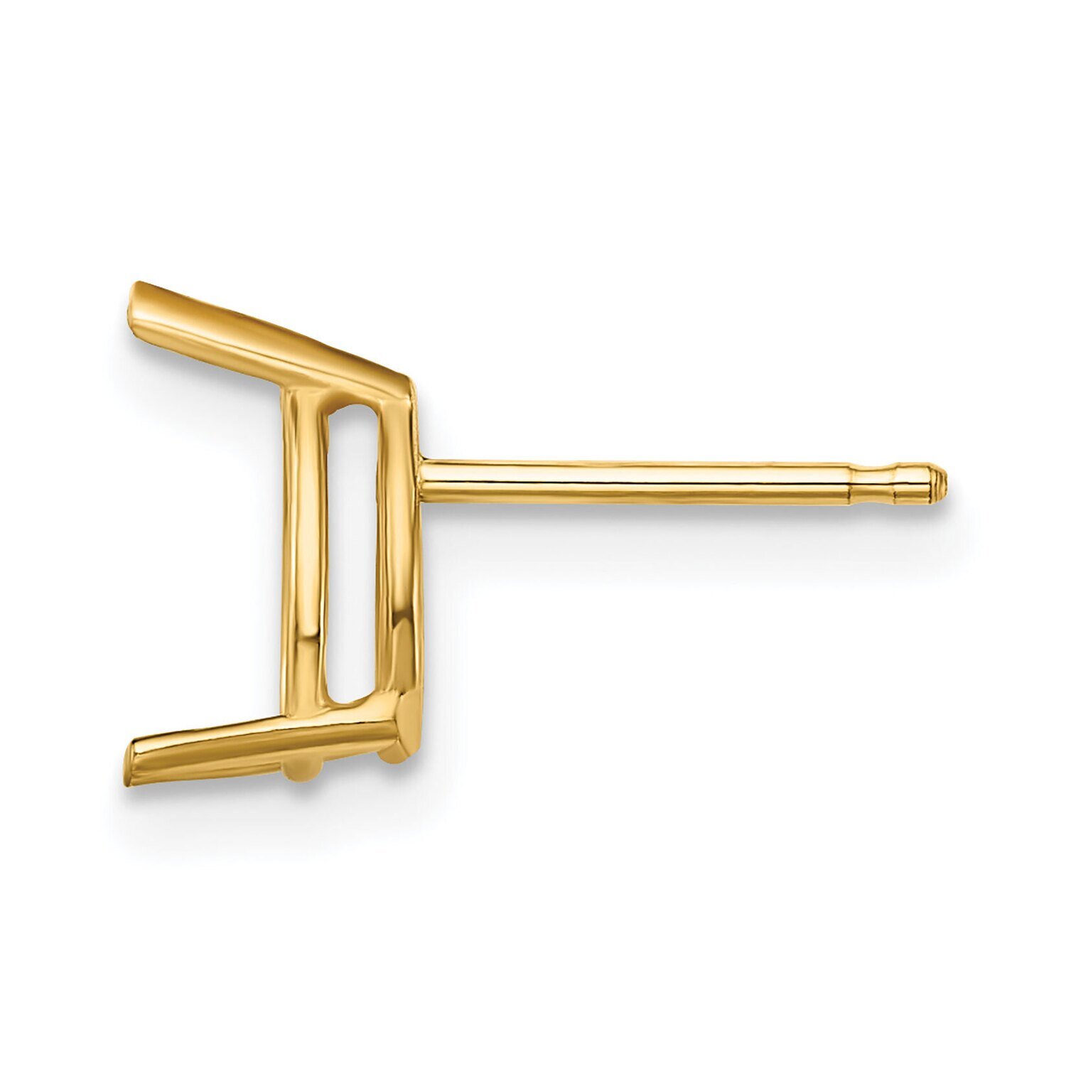 Pear 3-Prong 4.5 x 2.5mm V-End Post Earring Mounting 14k Yellow Gold YG389, MPN: YG389,
