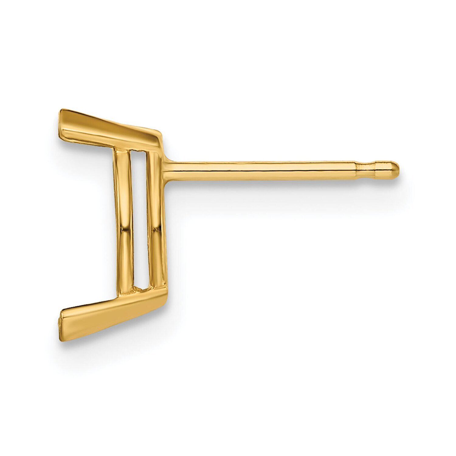 Marquise 2-Prong 4 x 2mm V-End Post Earring Mounting 14k Yellow Gold YG393, MPN: YG393,