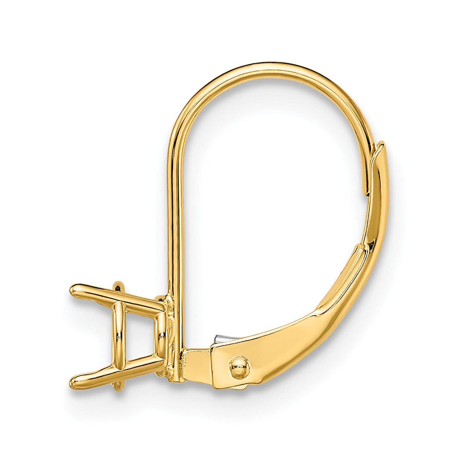 Round 4.0mm Cast Basket Leverback Earring Mounting 14k Yellow Gold YG401, MPN: YG401,