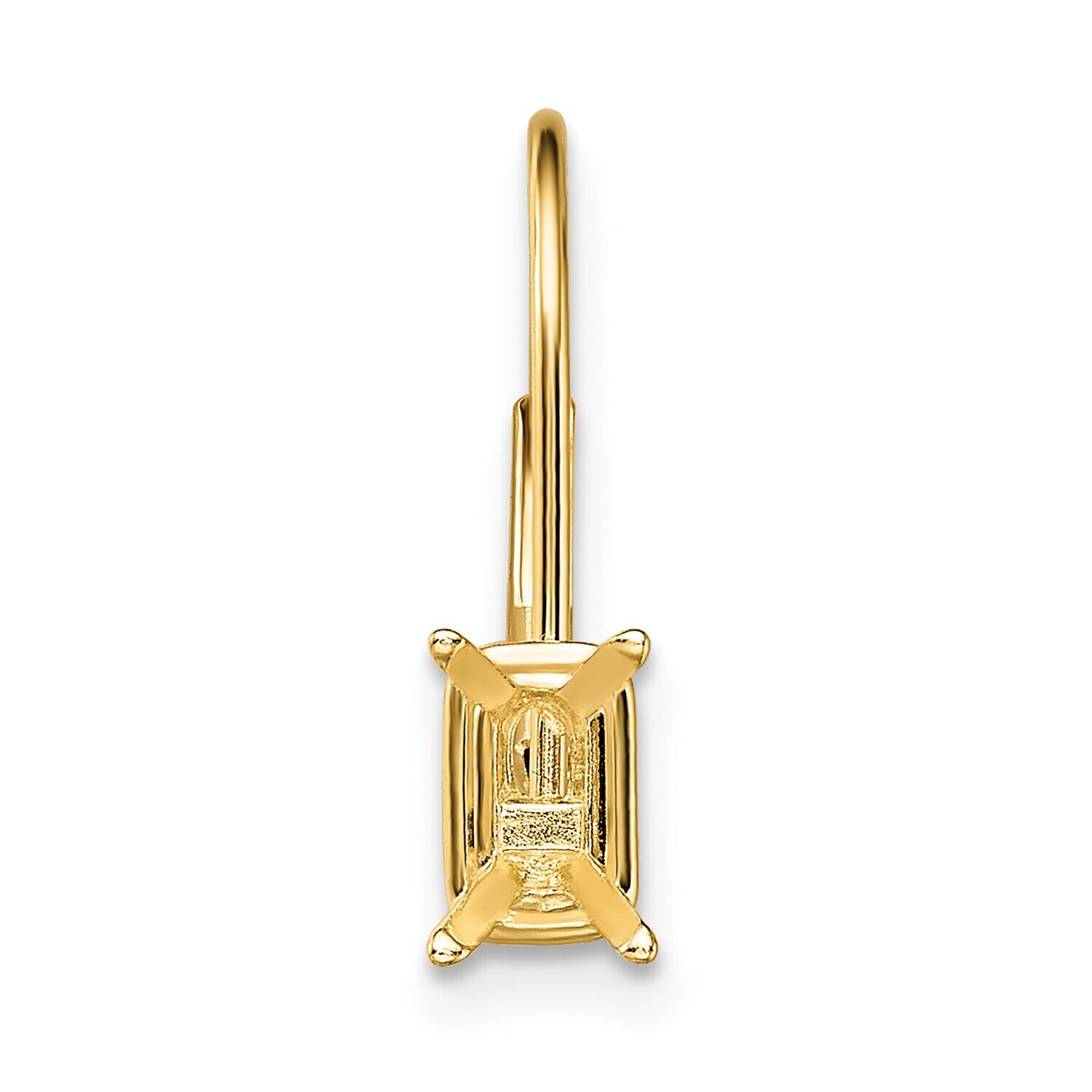 Emerald 6 x 4mm Cast Basket Leverback Earring Mounting 14k Yellow Gold YG418, MPN: YG418,
