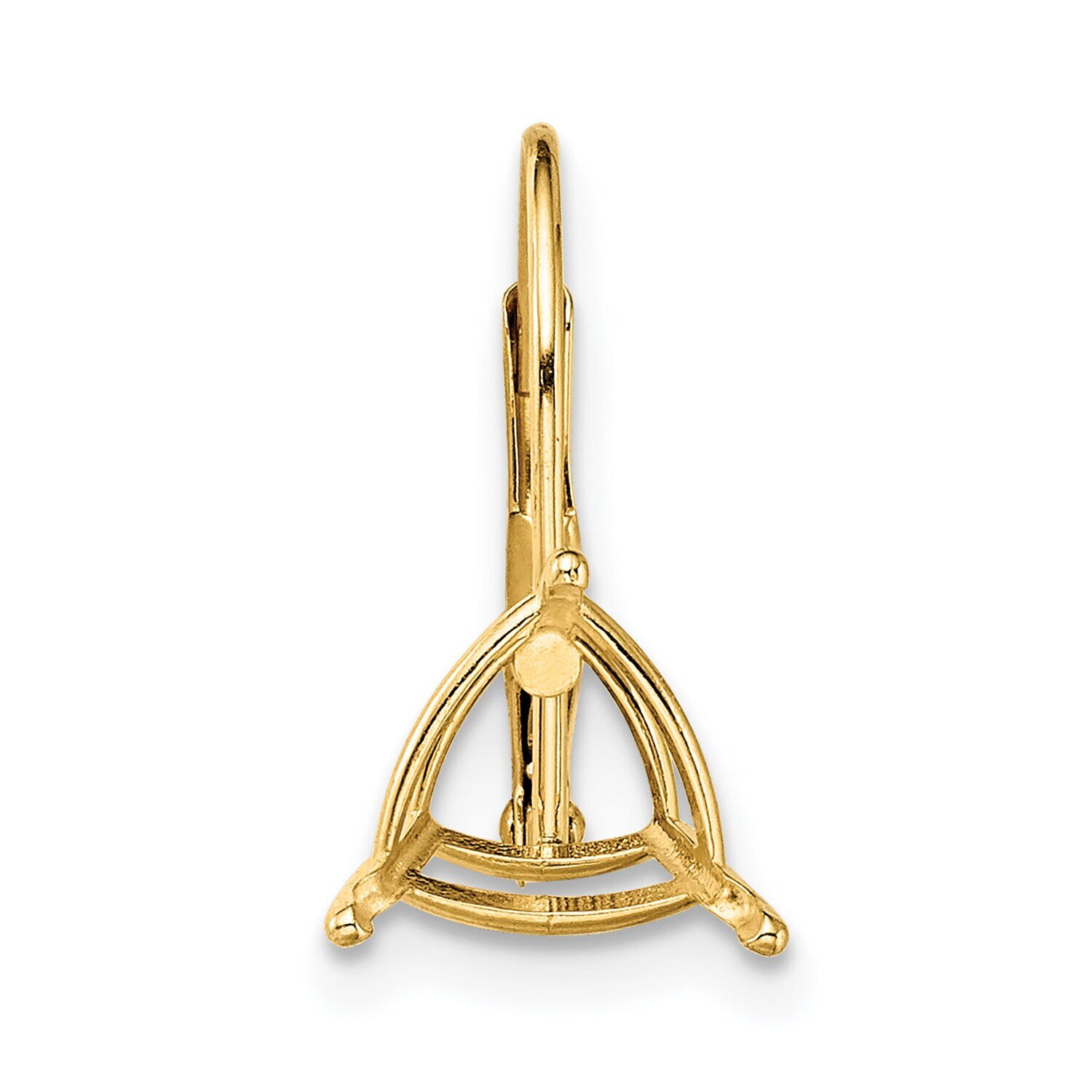 Triangle 5.0mm Cast Basket Leverback Earring Mounting 14k Yellow Gold YG422, MPN: YG422,