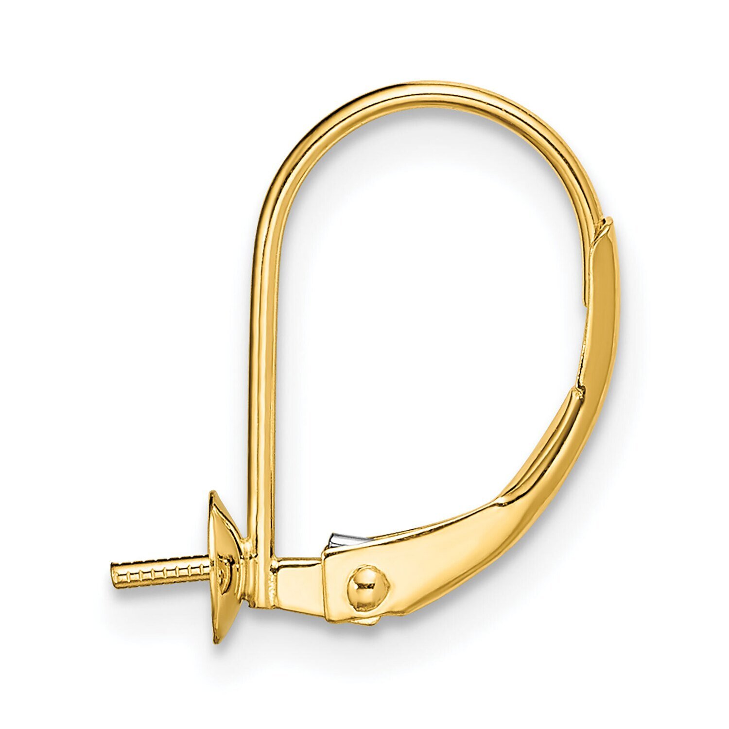 4.0mm Leverback Pearl Earring Mounting 14k Yellow Gold YG428, MPN: YG428,