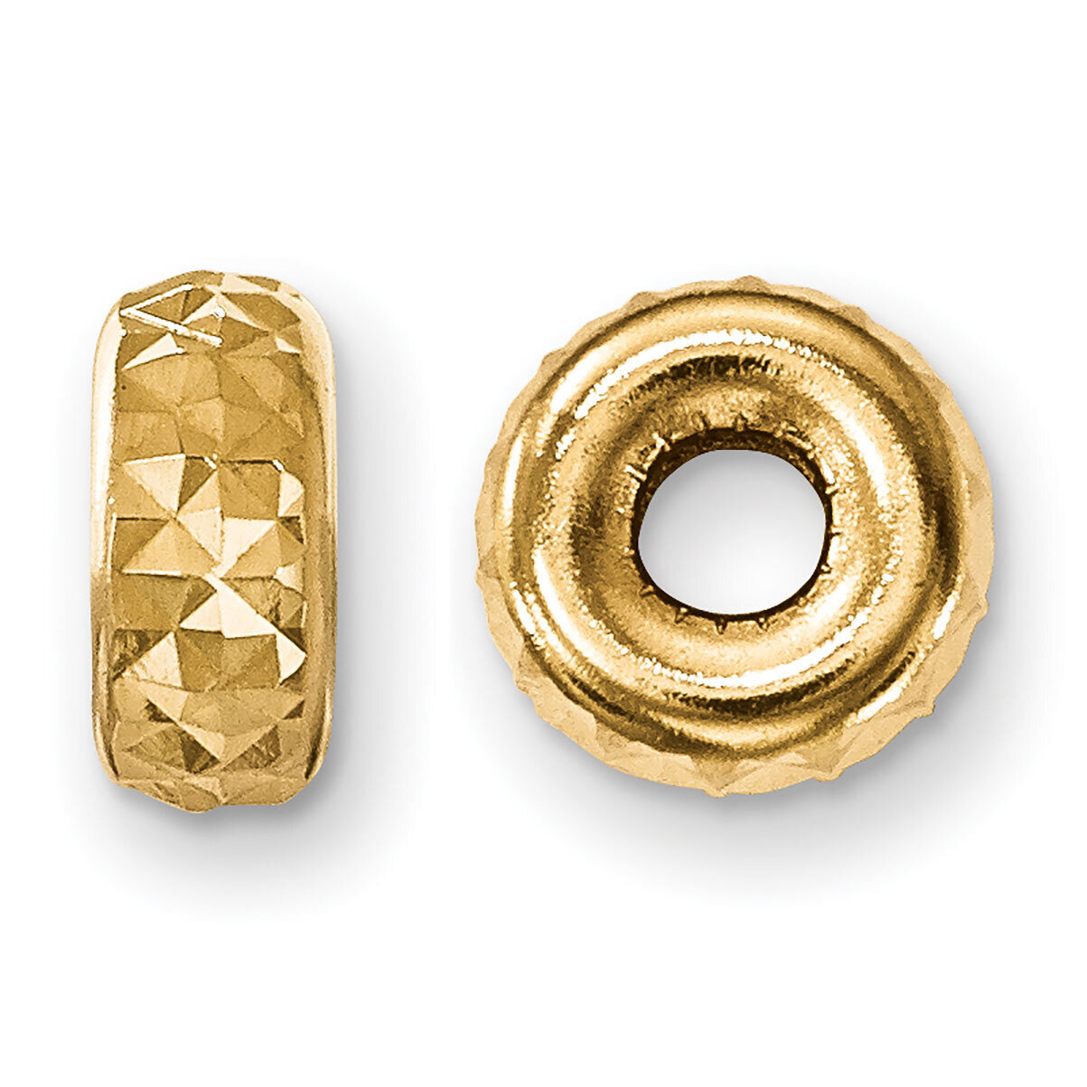 Diamond-Cut 3.0mm Roundel Bead 14k Yellow Gold YG4901, MPN: YG4901,