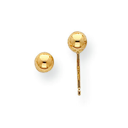4mm Standard Weight Ball Post Earring Mounting 14k Yellow Gold YG557