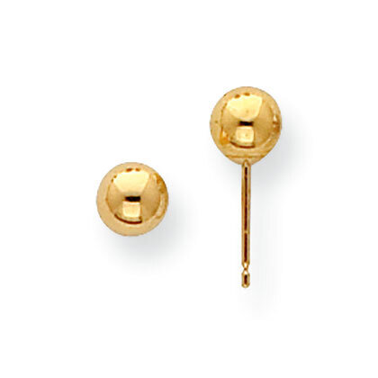 5mm Standard Weight Ball Post Earring Mounting 14k Yellow Gold YG558
