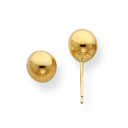 6mm Standard Weight Ball Post Earring Mounting 14k Yellow Gold YG559, MPN: YG559,