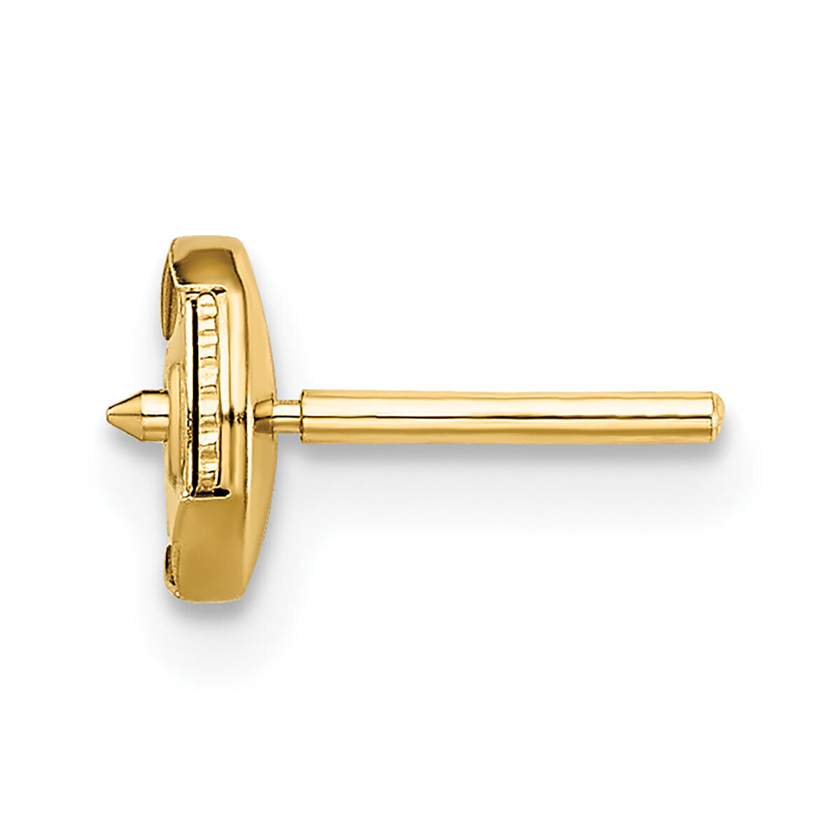 Small Guardian Straight Trigger with Post Earring Mounting 14k Yellow Gold YG662