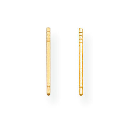 Single Notched Friction Earring Post 14k Yellow Gold YG689, MPN: YG689,
