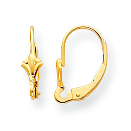 Fancy Leverback with Open Ring Single Earring Component 14k Yellow Gold YG809, MPN: YG809,
