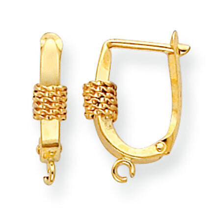 Hinged Earring with Ring Component 14k Yellow Gold YG820