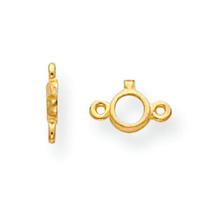 Round Bezel Dangle 2.4mm Earring Component 14k Yellow Gold YG859, MPN: YG859,