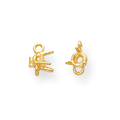 Round 3-Prong Dangle 3.4mm Earring Component 14k Yellow Gold YG862, MPN: YG862,