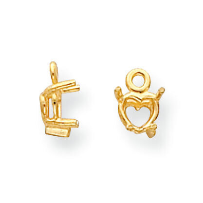 Heart Dangle 5.0mm Earring Component 14k Yellow Gold YG863, MPN: YG863,