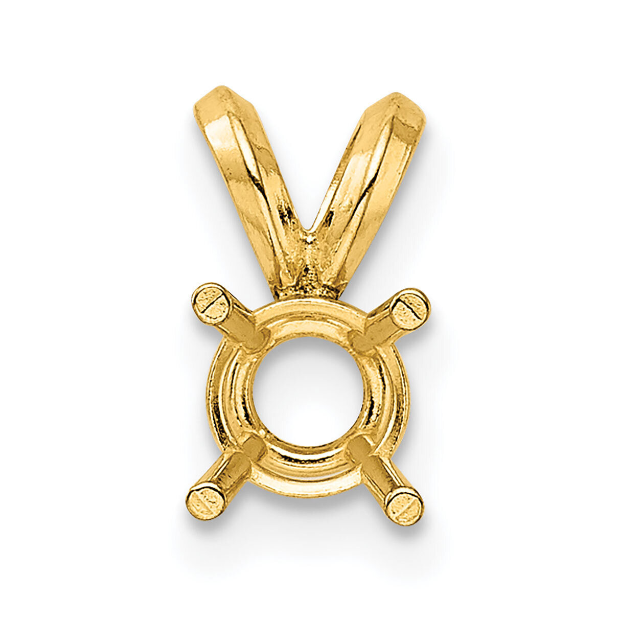 Round 4-Prong Cast Heavy Weight 3.0mm Pendant Setting 14k Yellow Gold YG936