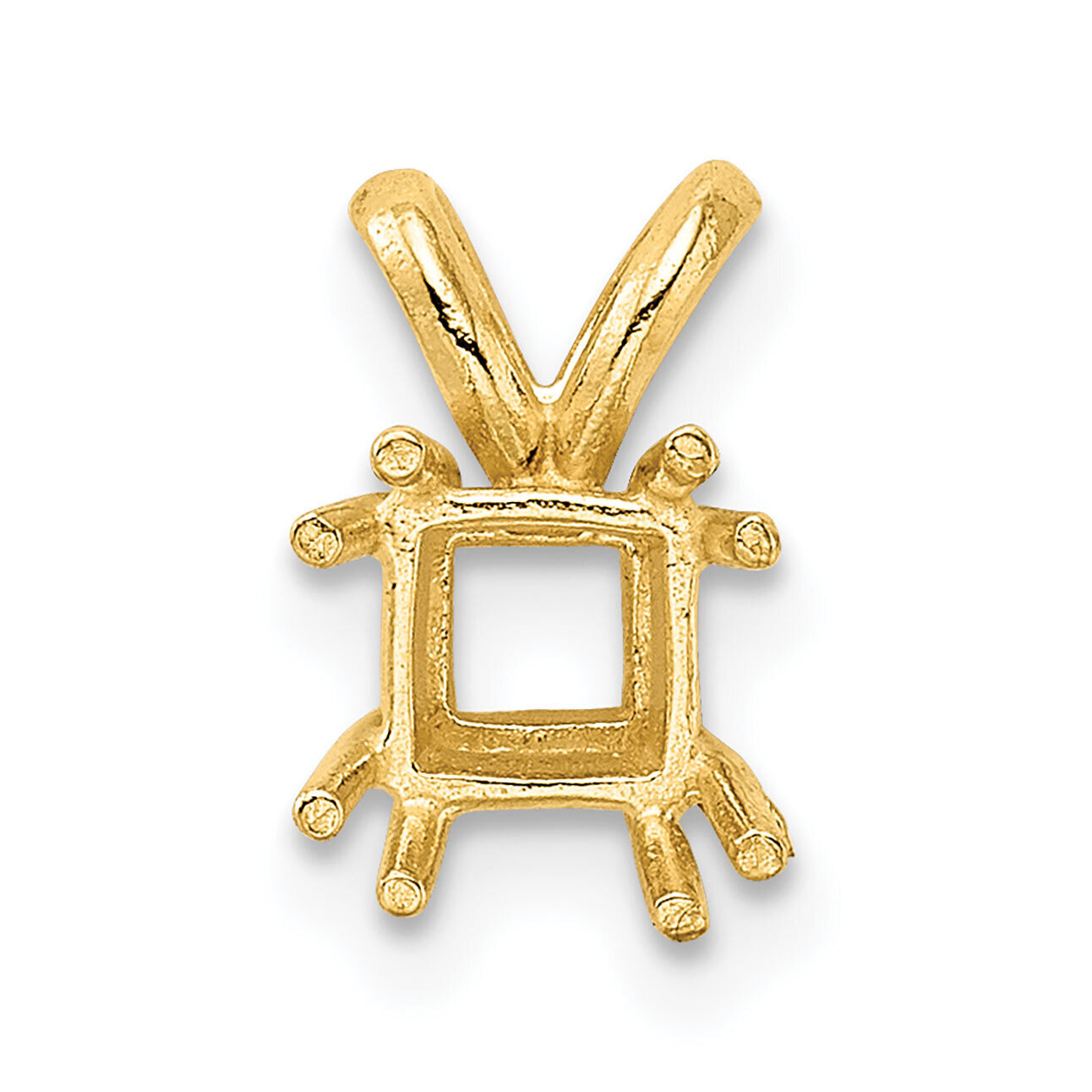 Princess 8-Prong 3.5mm Pendant Setting 14k Yellow Gold YG969, MPN: YG969,
