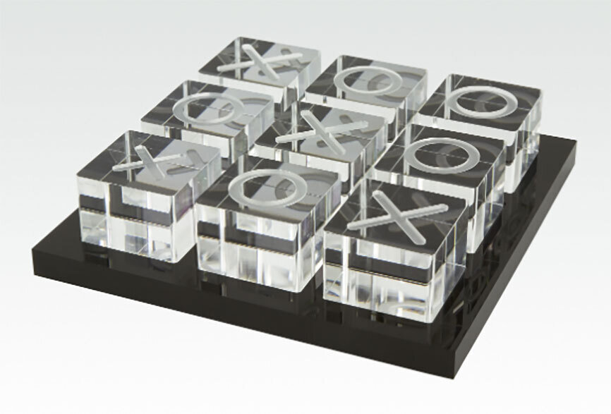 Tizo Acrylic Royal Tic Tac Toe Black Board Clear Cubes HA111BKXO