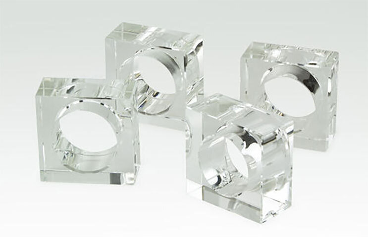Tizo Crystal Spring Glass Napkin Holder Clear Set of Four PH122CLNR