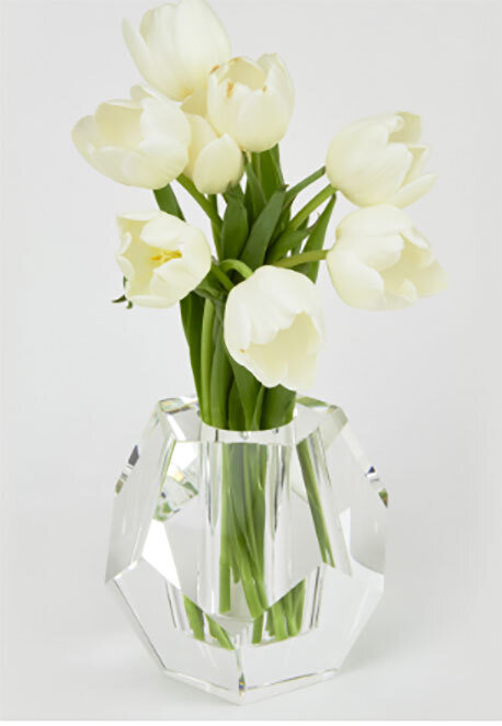 Tizo Crystal Glass Vase Diamond Cut PH404VAS