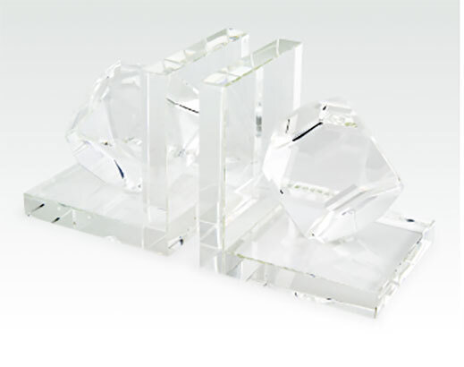 Tizo Crystal Glass Bookend Pair PH660BOK, MPN: PH660BOK,