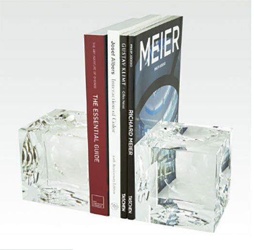 Tizo Crystal Glass Cube Bookend Pair PH667BOK