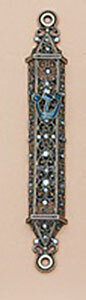 Tizo Jeweled Supreme Mezuzah Blue RS375BMZ