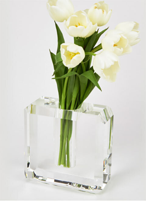 Tizo Crystal Glass Vase Hexagon Edge  Medium XY390CLVS, MPN: XY390CLVS,