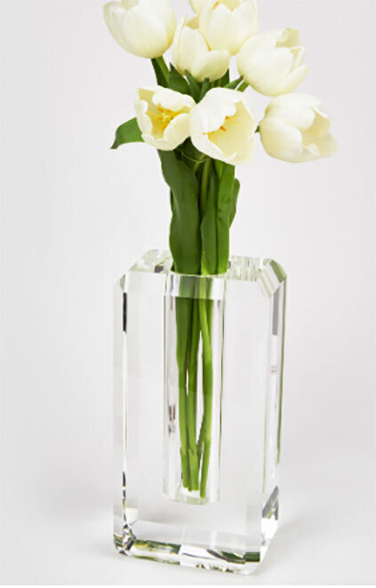 Tizo Crystal Glass Vase Hexagon Edge Large XY490CLVS