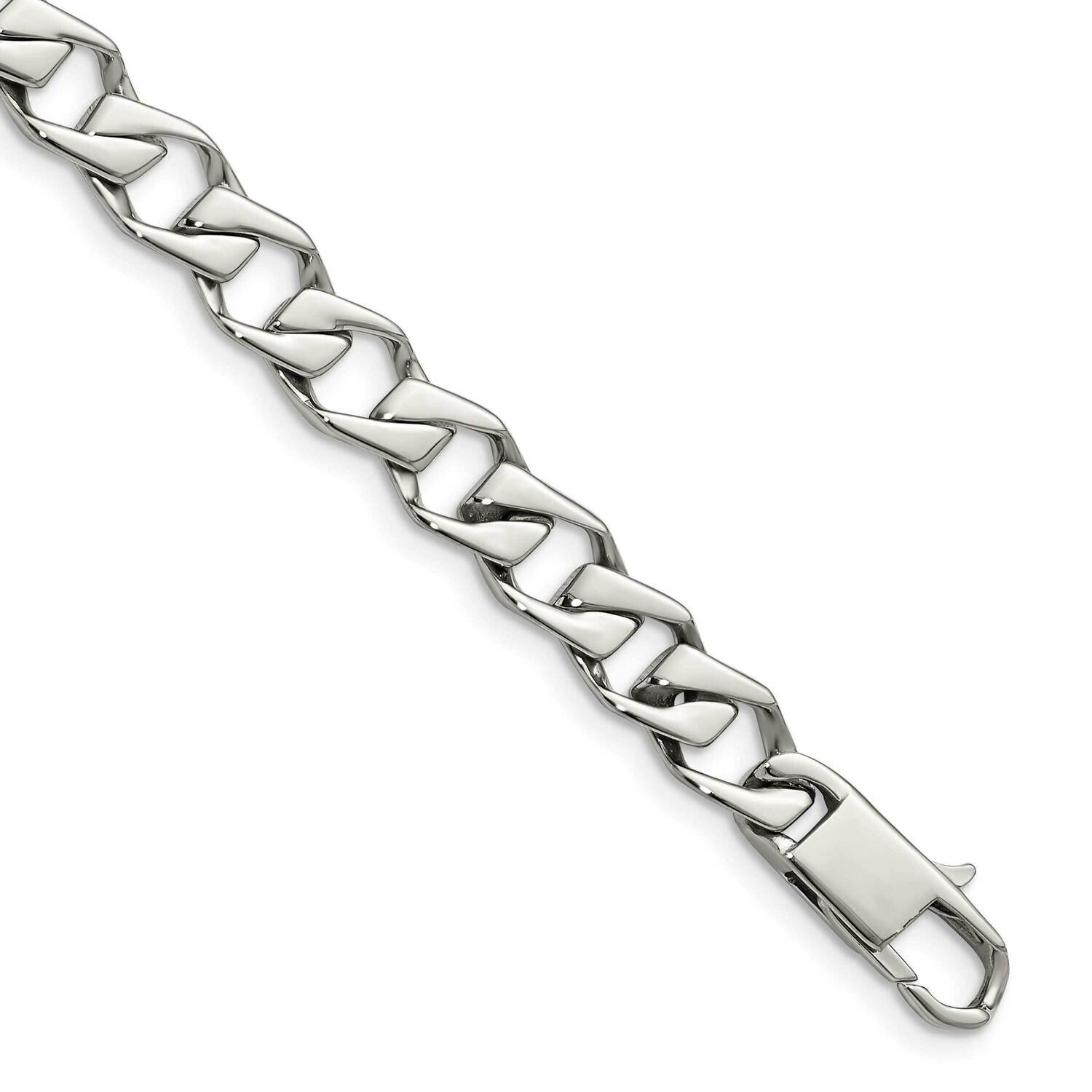 Fancy Link 8.5 Inch Bracelet Stainless Steel Polished SRB1039-8.5