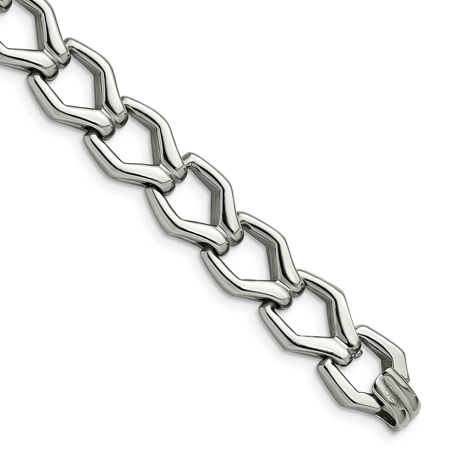 Fancy Link 8.5 Bracelet Stainless Steel Polished SRB1057-8.5