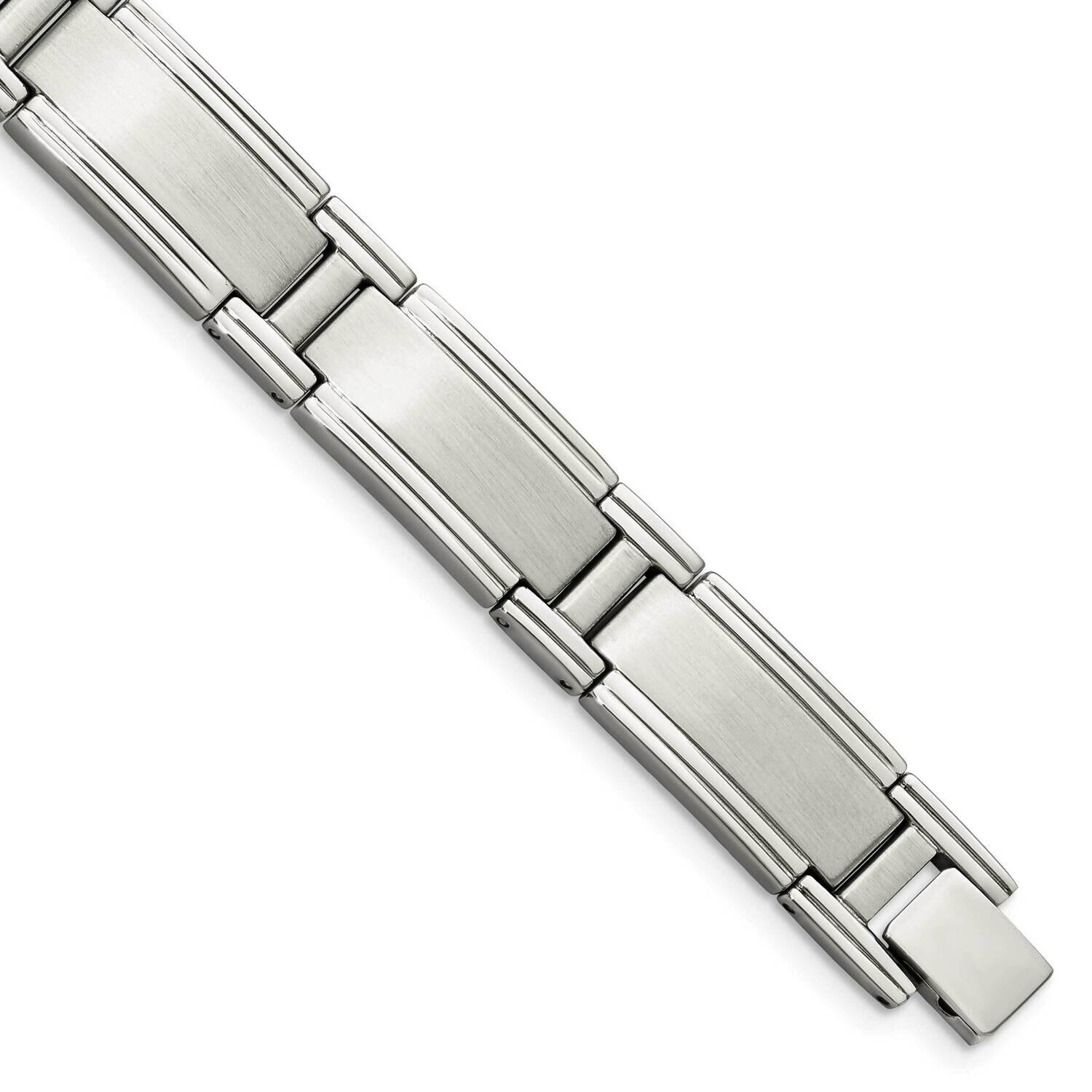 9.25 Inch Bracelet Stainless Steel Brushed and Polished SRB113-9.5