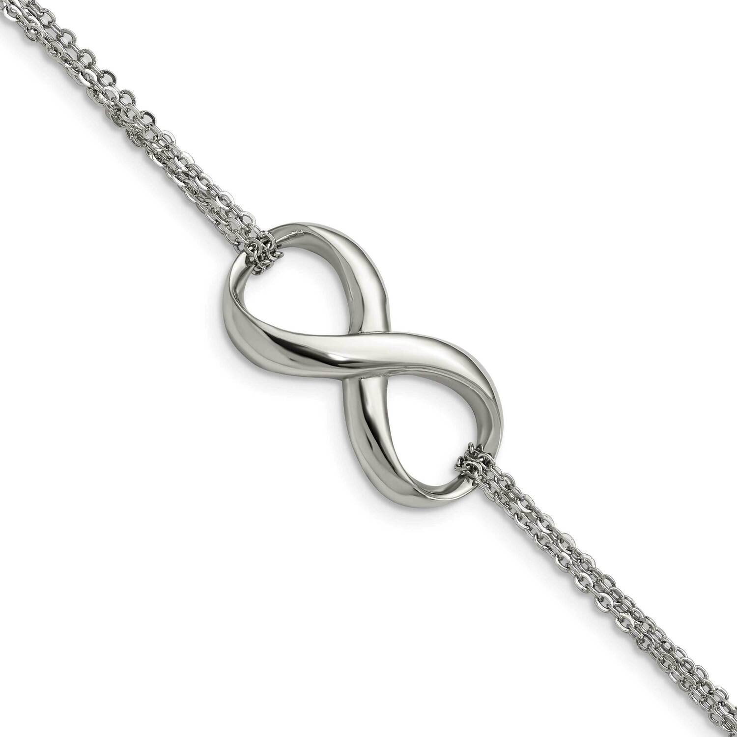 Infinity Symbol Bracelet Stainless Steel Polished SRB1286-7.5 by Chisel, MPN: SRB1286-7.5, 19110164…
