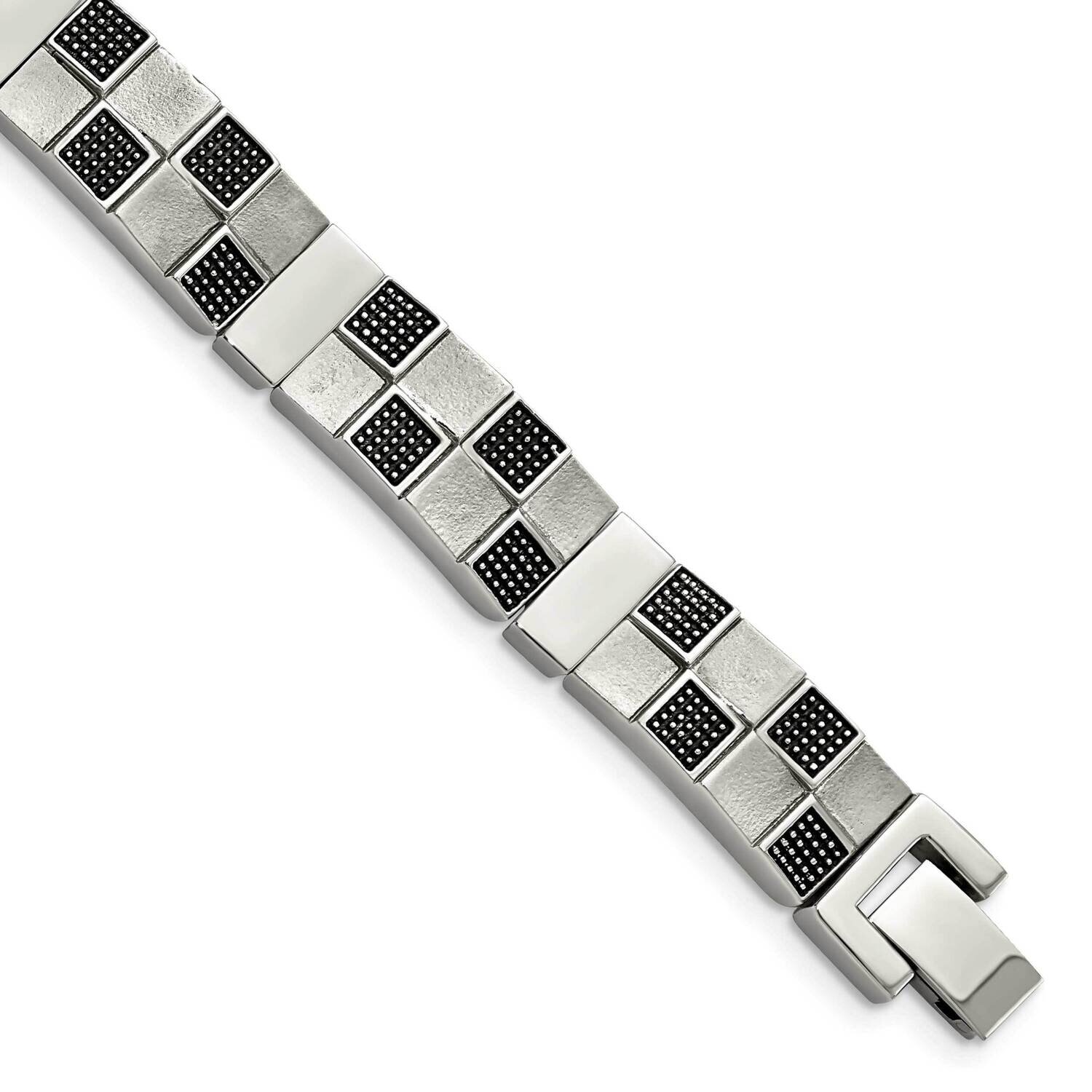 Brushed and Polished Bracelet Stainless Steel Antiqued SRB1320-8.25 by Chisel, MPN: SRB1320-8.25, 8…