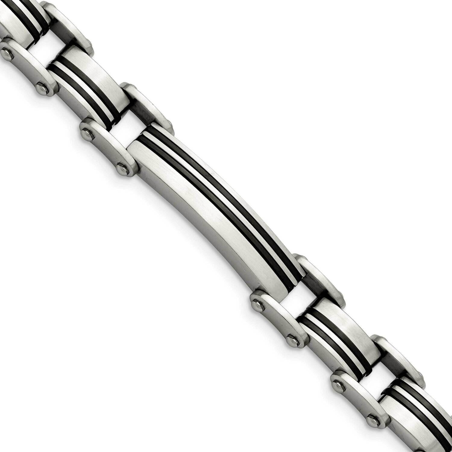 Black IP-plated Bracelet Stainless Steel Brushed SRB1373-8.75 by Chisel, MPN: SRB1373-8.75, 8867749…
