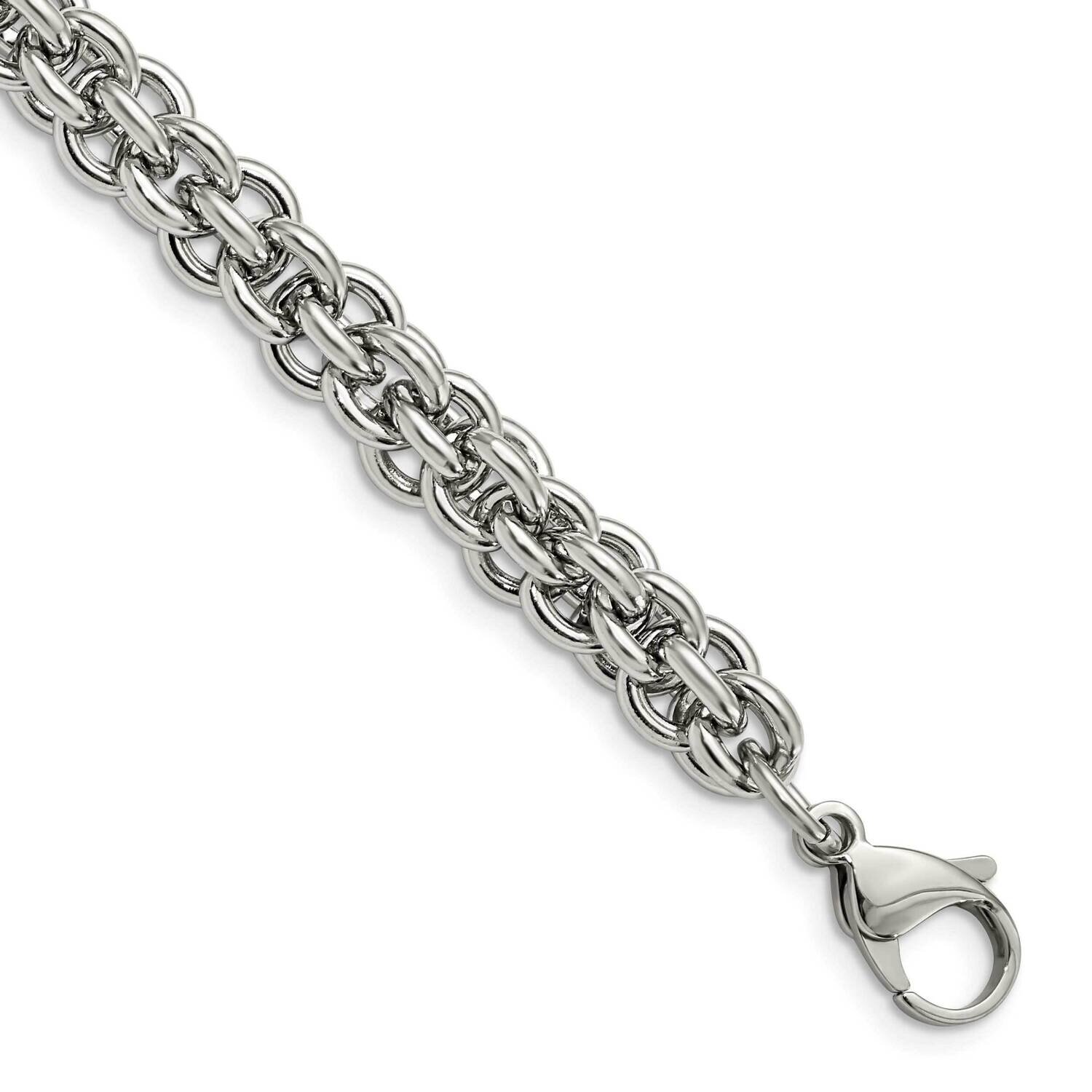 Fancy Link Bracelet Stainless Steel Polished SRB1382-8.5 by Chisel, MPN: SRB1382-8.5, 191101602412