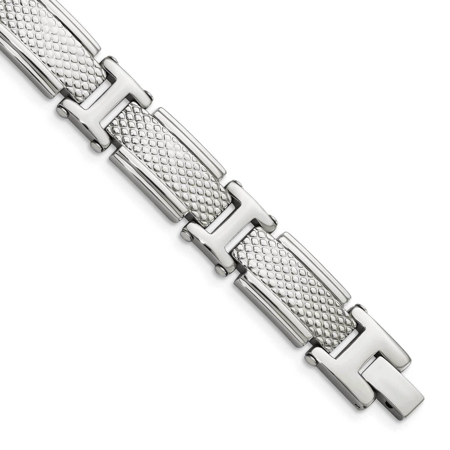 Textured Bracelet Stainless Steel Polished SRB1400-8.5