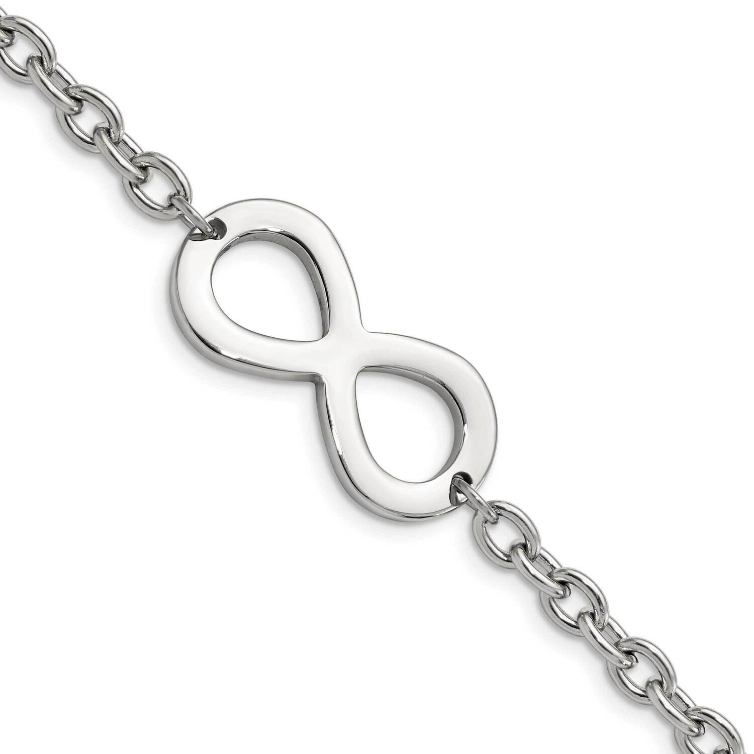 Infinity Bracelet Stainless Steel Polished SRB1465-7.5 by Chisel, MPN: SRB1465-7.5, 191101389719