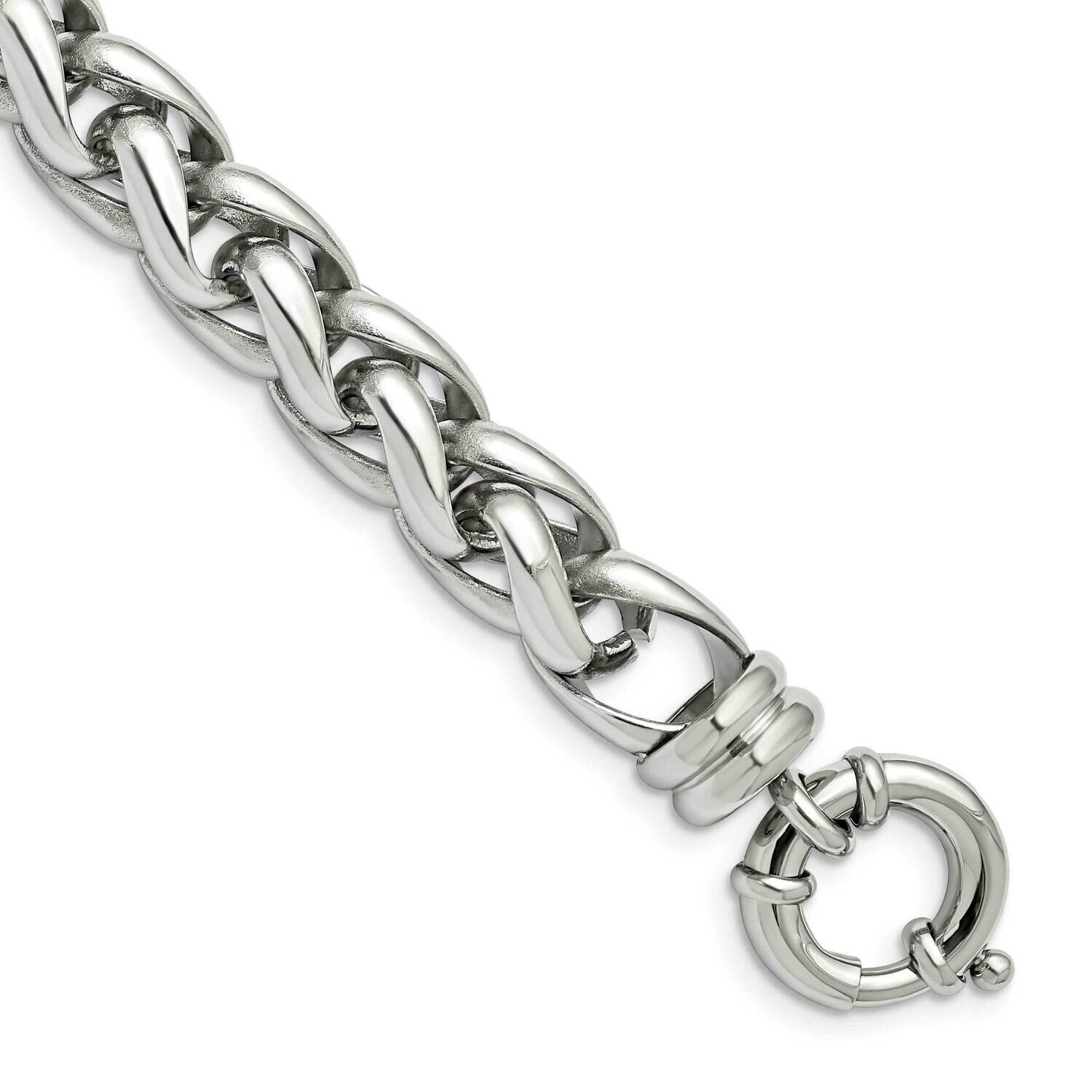 Fancy Link Bracelet Stainless Steel Polished SRB1467-8 by Chisel, MPN: SRB1467-8, 191101391378