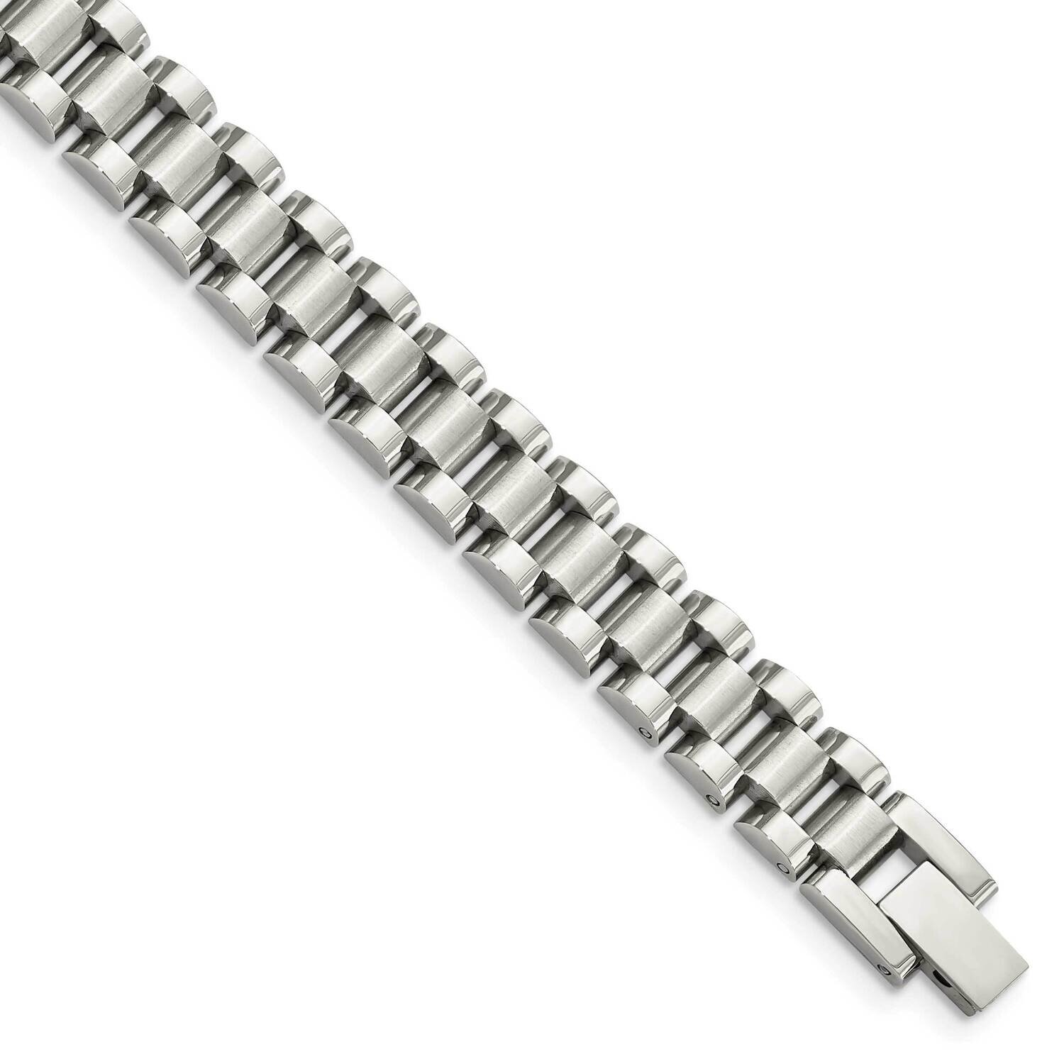 8.5 Inch Bracelet Stainless Steel Brushed and Polished SRB152-8.5