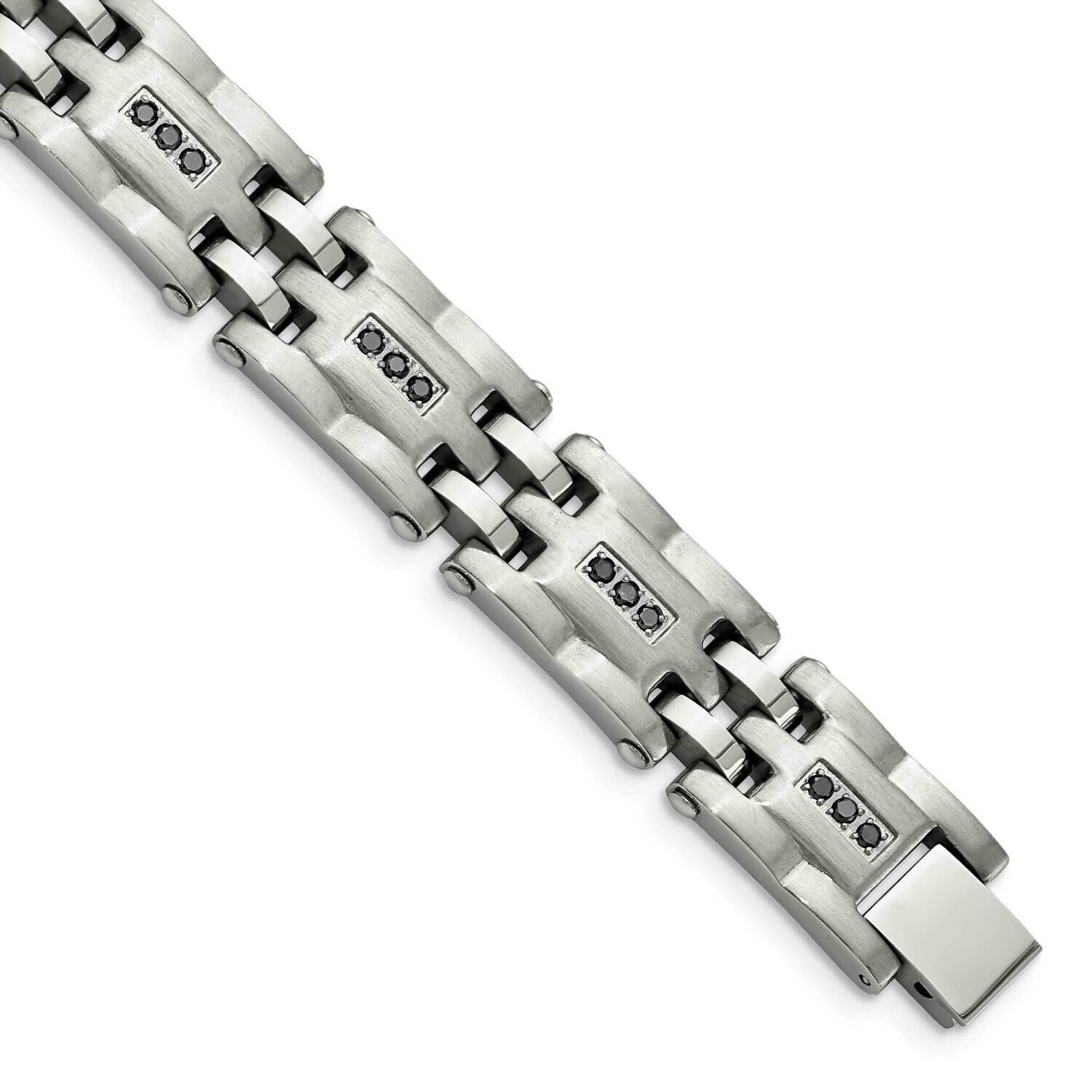 Brushed 3/4ct tw. Diamond Bracelet Stainless Steel Polished SRB1531-8.5 by Chisel, MPN: SRB1531-8.5…