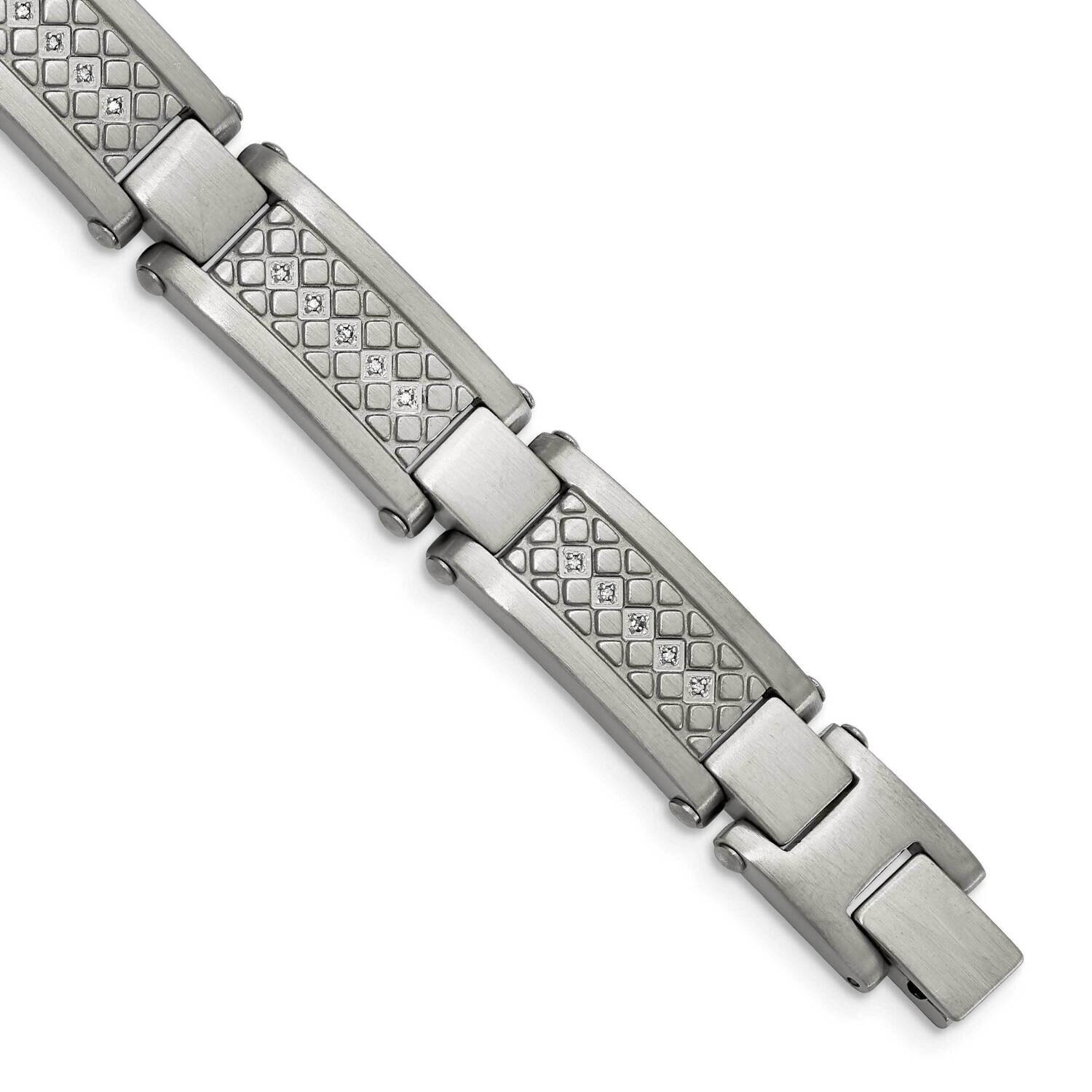 Matte Antiqued 1/10ct.tw Diamond Bracelet Stainless Steel SRB1539-9 by Chisel, MPN: SRB1539-9, 8867…